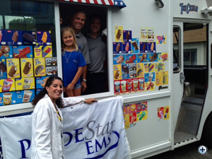 Pridestar EMS on the road with Sweet Pete the Ice Cream Man