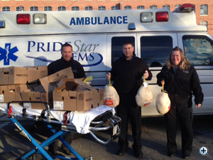 Pridestar EMS Employees were provided with their Thanksgiving turkeys